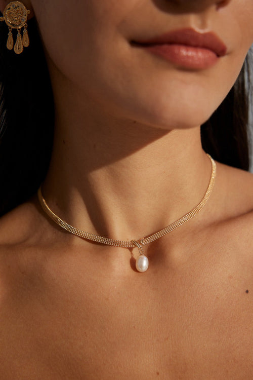 Radiant Vintage Elegance | Sterling Silver Pearl Necklace