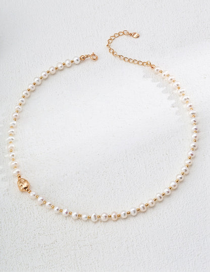 Elegant Natural Pearl Necklace and Bracelet Set | 925 Sterling Silver