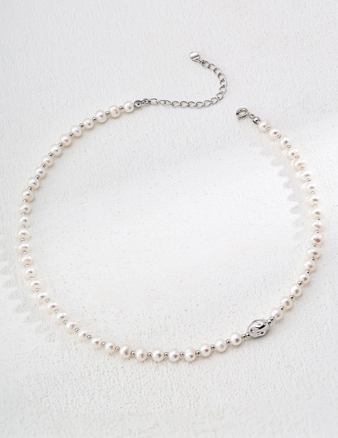 Elegant Natural Pearl Necklace and Bracelet Set | 925 Sterling Silver