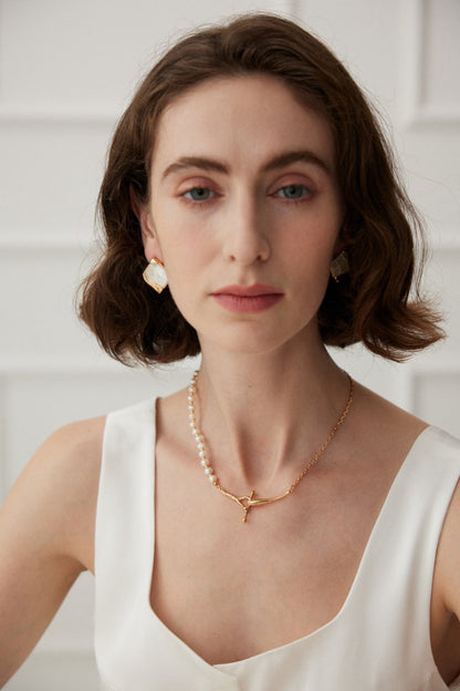 Retro - gold Sterling - silver Pearl Necklace: A Fusion of Classic and Elegance