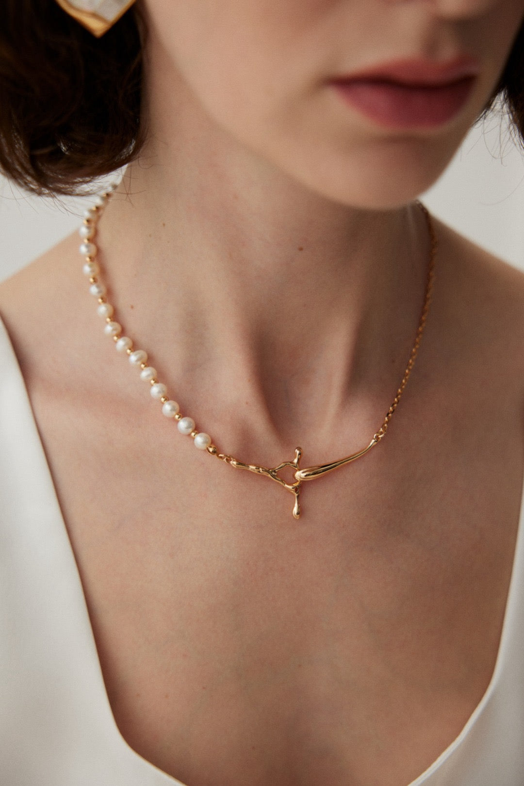 Retro - gold Sterling - silver Pearl Necklace: A Fusion of Classic and Elegance