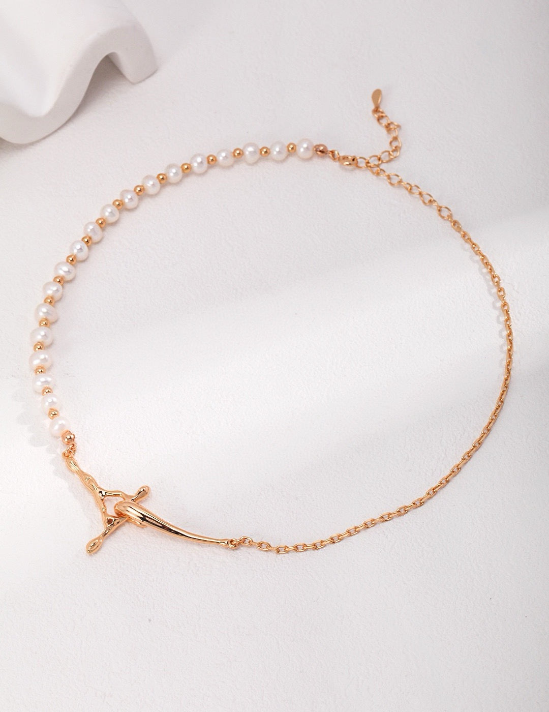 Retro - gold Sterling - silver Pearl Necklace: A Fusion of Classic and Elegance