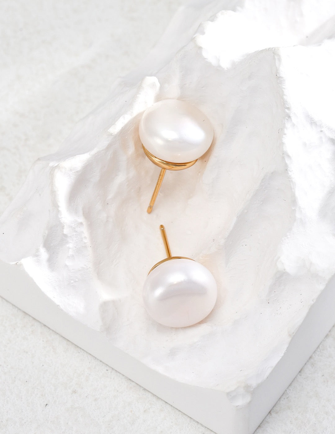 Nature’s Elegance | Sterling Silver Natural Pearl Stud Earrings