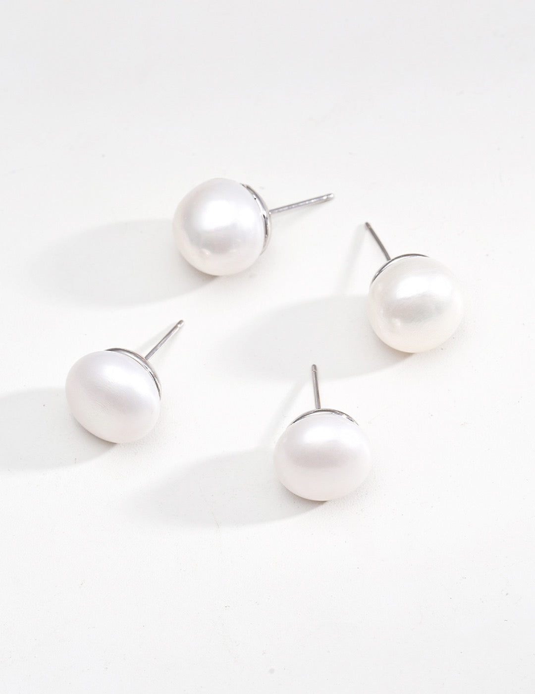 Nature’s Elegance | Sterling Silver Natural Pearl Stud Earrings