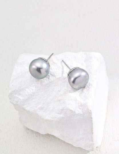 Nature’s Elegance | Sterling Silver Natural Pearl Stud Earrings