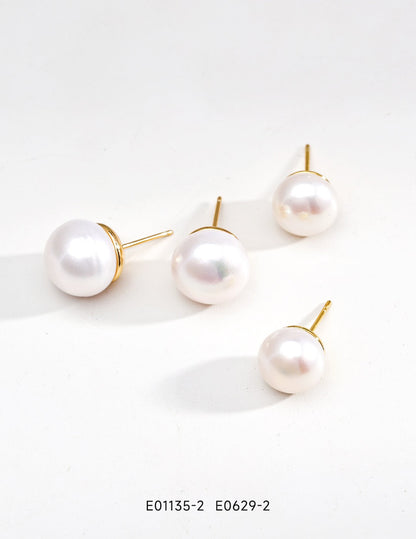 Nature’s Elegance | Sterling Silver Natural Pearl Stud Earrings