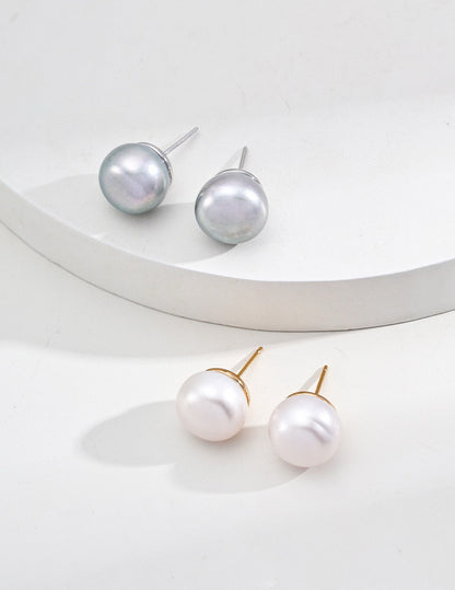 Nature’s Elegance | Sterling Silver Natural Pearl Stud Earrings