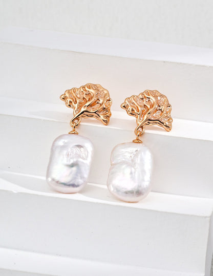 Timeless Grace | Vintage Sterling Silver Natural Pearl Earrings