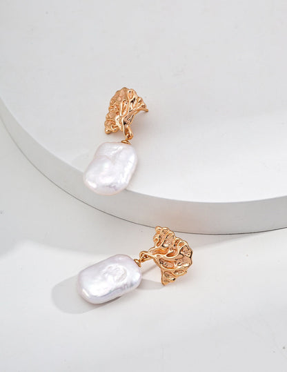 Timeless Grace | Vintage Sterling Silver Natural Pearl Earrings